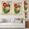 Designart - Beautiful Tulip Flowers - Traditional Print on Natural Pine Wood